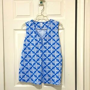 Blue & White sleeveless top